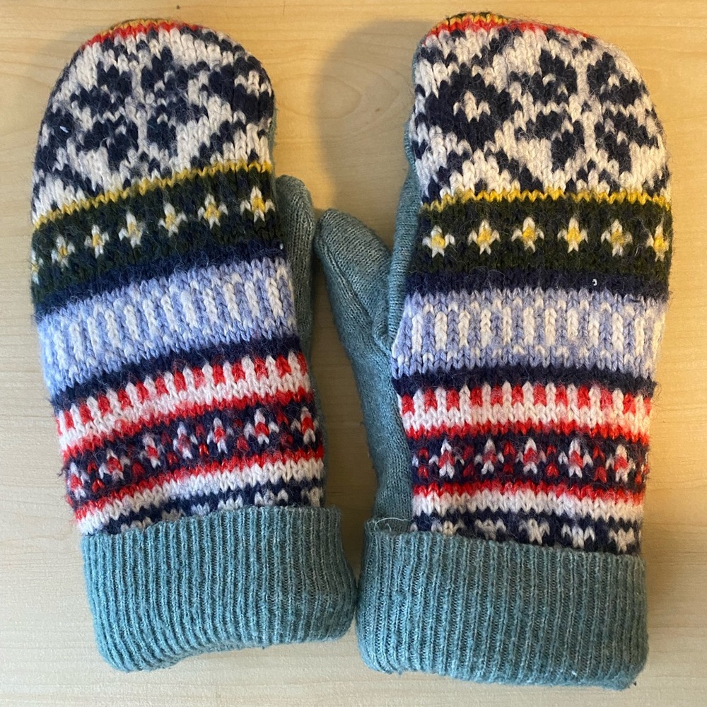 Colorful Sweater Knit Mittens